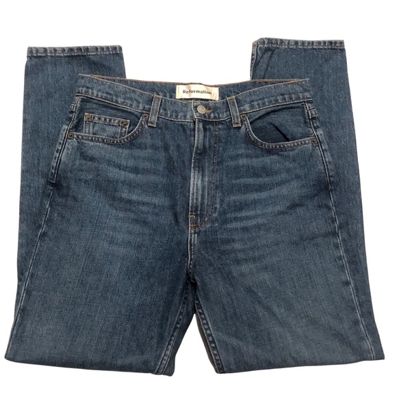 REFORMATION Julia High Cigarette Jean in Baltic - Picture 4 of 6